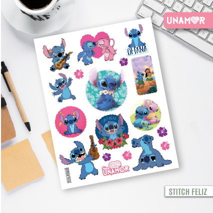 VINILO DECORATIVO - STICKER Stitch feliz - 7512