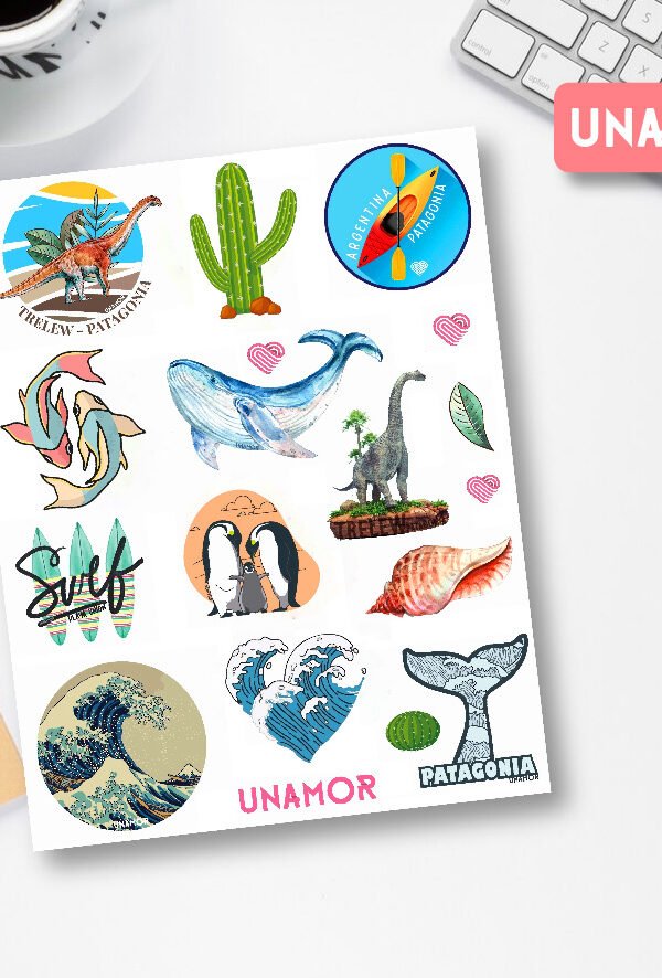 Planchita de Stickers adhesivos Patagonia 2 - 7501