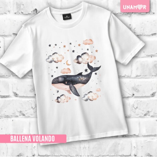 ESTAMPA TEXTIL - BALLENA VOLANDO
