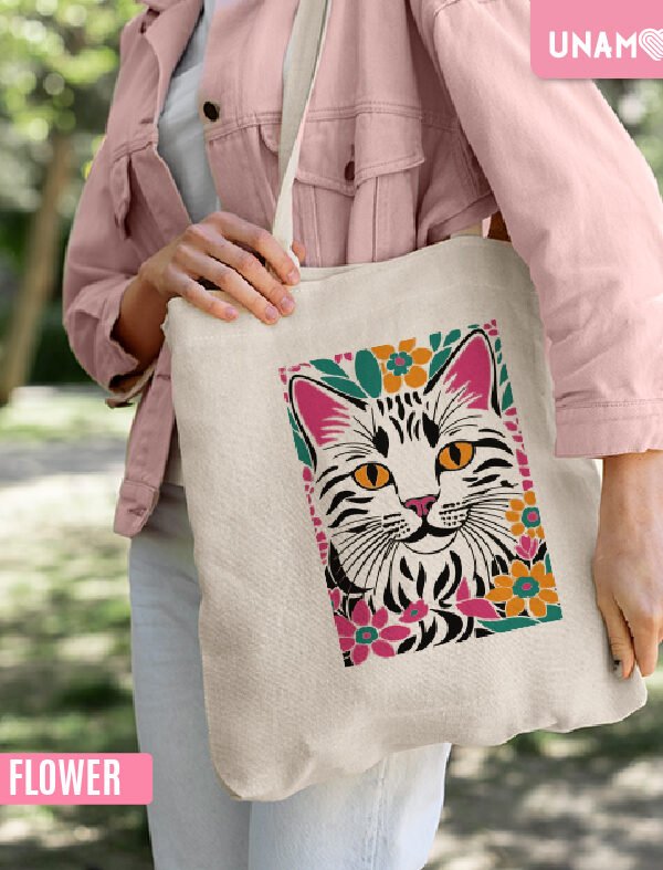 ESTAMPA TEXTIL - CAT FLOWER