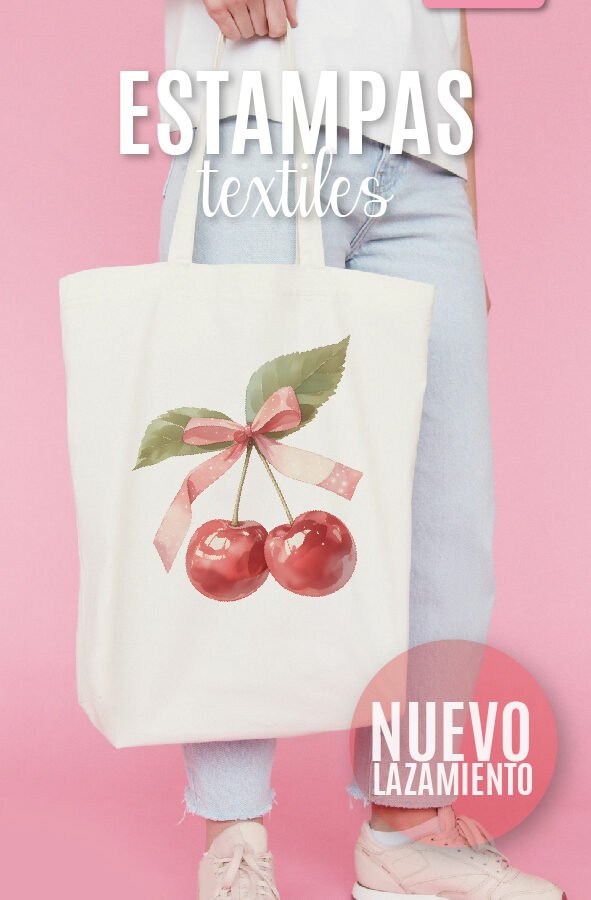 ESTAMPA TEXTIL - CEREZAS CON MOÑO