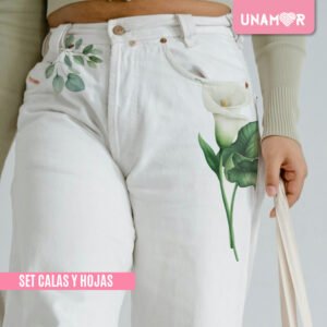 ESTAMPA TEXTIL - SET CALAS Y HOJAS