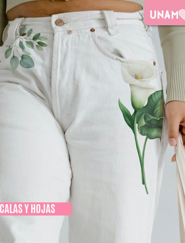 ESTAMPA TEXTIL - SET CALAS Y HOJAS