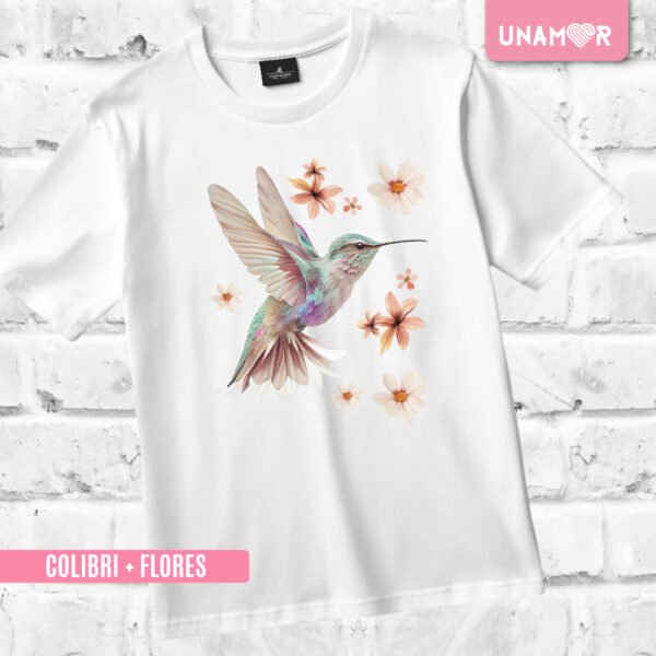 ESTAMPA TEXTIL - COLIBRI MÁS FLORES