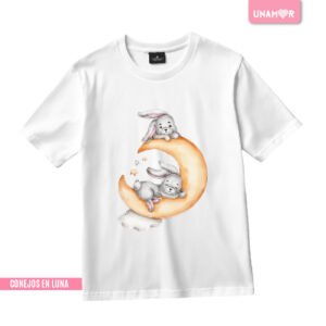 ESTAMPA TEXTIL - CONEJOS EN LUNA