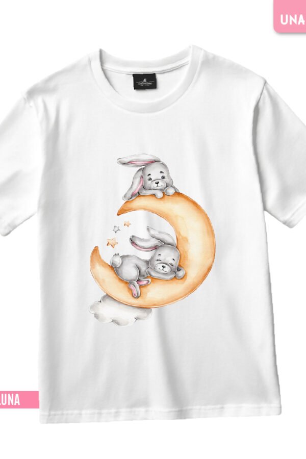 ESTAMPA TEXTIL - CONEJOS EN LUNA