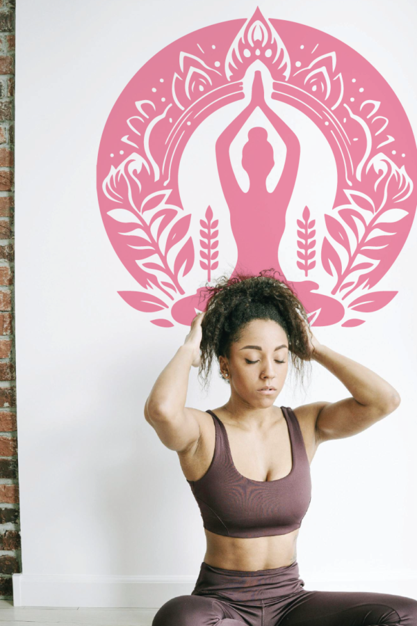 VINILO DECORATIVO - YOGA FLORAL - 1012