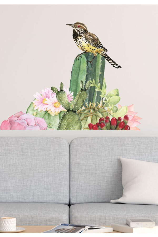 VINILO DECORATIVO - PÁJARO CACTUS - 5486