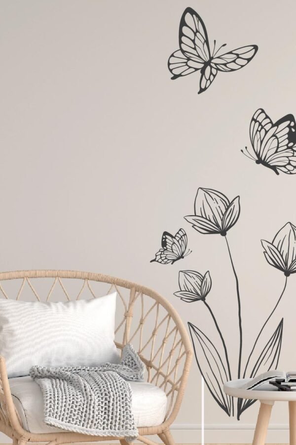 VINILO DECORATIVO - FLORES Y MARIPOSAS - 5401