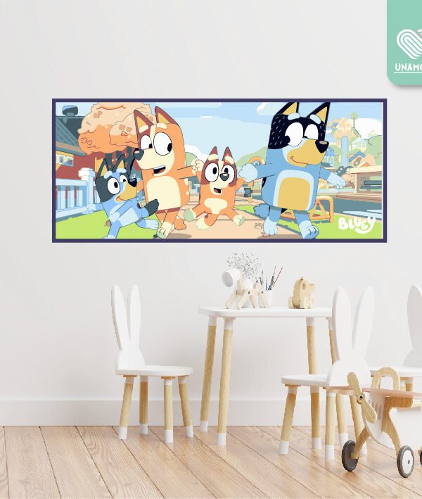 VINILO DECORATIVO - FOTOMURAL BLUEY FAMILIA - 3159