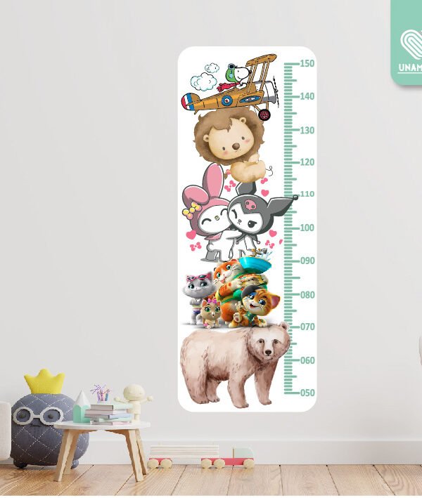 VINILO DECORATIVO - MEDIDOR INFANTIL PERSONAJES - 3154