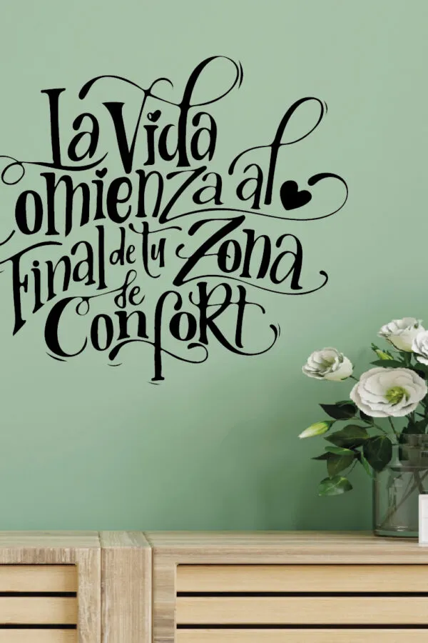 VINILO DECORATIVO - LA VIDA COMIENZA - 92219