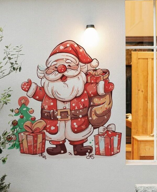 VINILO DECORATIVO - PAPA NOEL VINTAGE REGALOS NAVIDAD - 41208