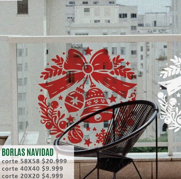 VINILO DECORATIVO - CAMPANAS Y BORLAS NAVIDAD - 41210