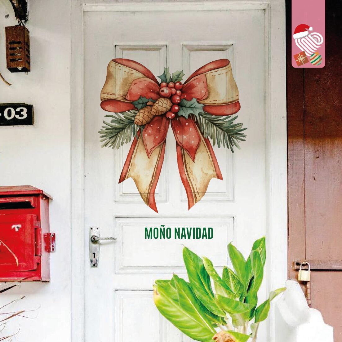 paginas navidad vinilos de las planchas de stikcers 17 MOÑO NAVIDAD - 41202