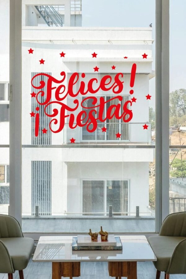 VINILO DECORATIVO - FELICES FIESTAS ESTRELLAS - 41209