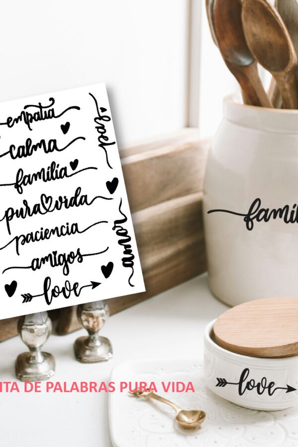 Planchita palabras PURA VIDA