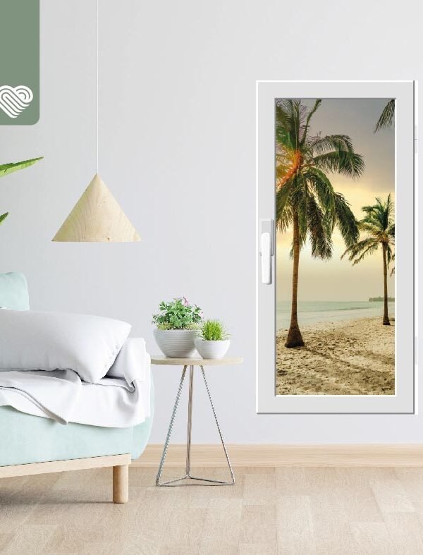 VINILO DECORATIVO - VENTANA PALMERA - 5704