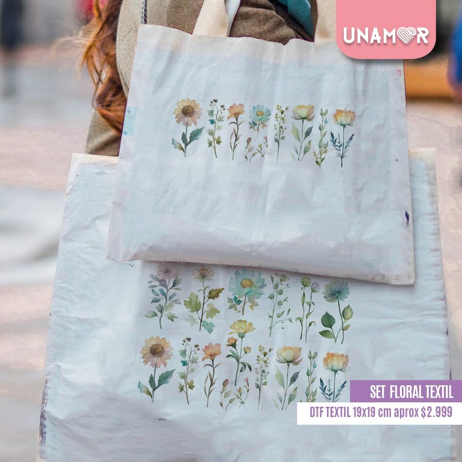 SET FLORAL DTF TEXTIL