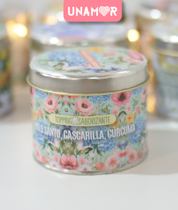 TOPI 501 - TOPPINGS MATEROS EN LATA - PALO SANTO - CASCARILLA - CURCUMA