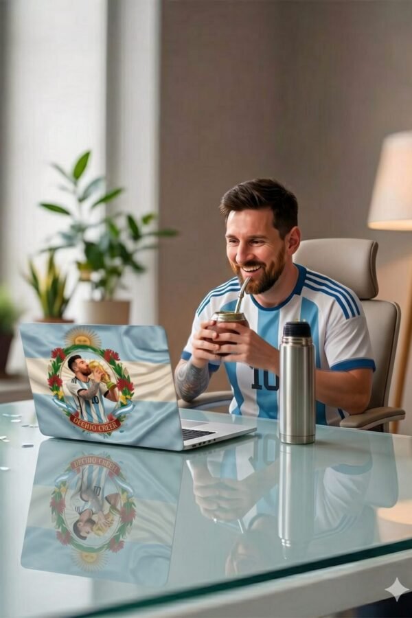 Vinilo para Notebook SKIN - Messi escudo bandera
