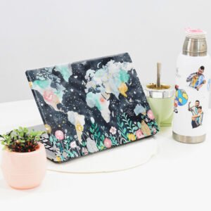Vinilo para Notebook SKIN - MAPA MUNDI FLORAL