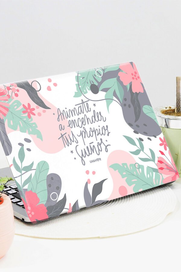 Vinilo para Notebook SKIN - FLORAL FRASE SUEÑA - 4052