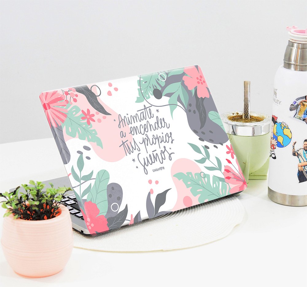 Vinilo para Notebook SKIN - FLORAL FRASE SUEÑA - 4052