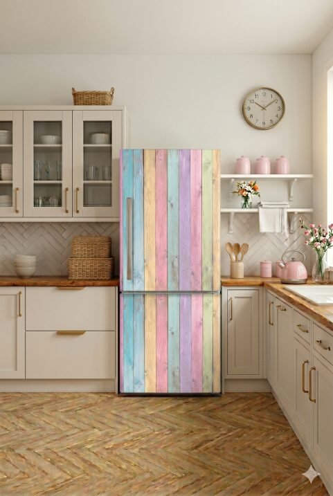 VINILO PARA HELADERA - MADERA PASTEL - H 2005