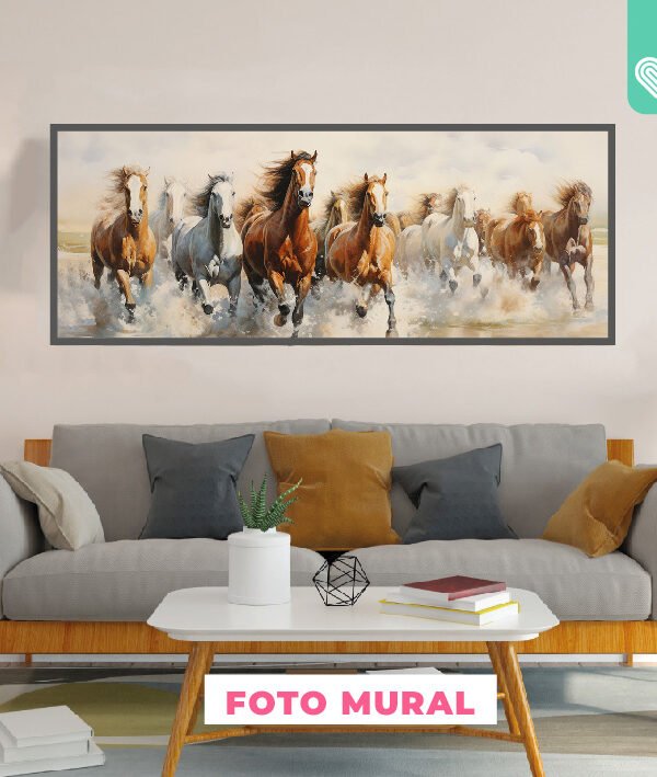 VINILO DECORATIVO - FOTOMURAL CABALLOS ACUARELA - 82056